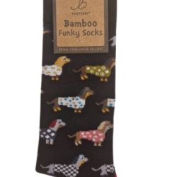 FUNKY BAMBOO SOCKS – TRENDY DASCHSUNDS, SIZE 4-7