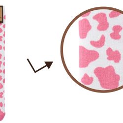 LADIES WELLY SOCKS – PINK COW PRINT