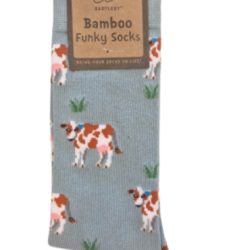 FUNKY BAMBOO SOCKS – BROWN COW, SIZE 4-7
