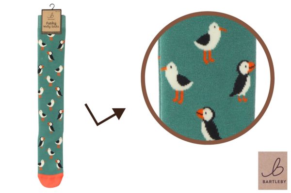LADIES WELLY SOCKS - SEAGULL/PUFFIN