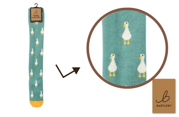 LADIES WELLY SOCKS - WHITE DUCK