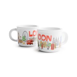 London Souvenir London Landmarks Set of 2 Porcelain Espresso Cups